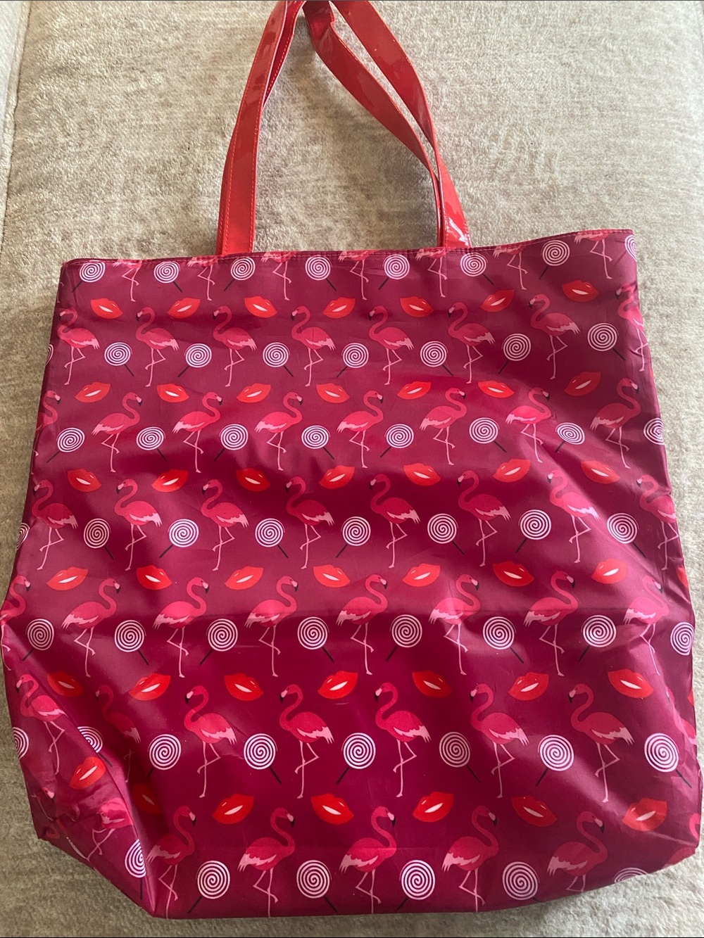 Pink Flamingo Print Tote Lancôme Collection Makeup Bag Beach Resort Apparel